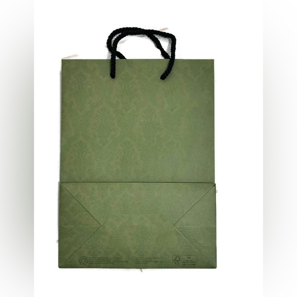 Authentic GUCCI shopping bag, green brocade pattern - Picture 3 of 5